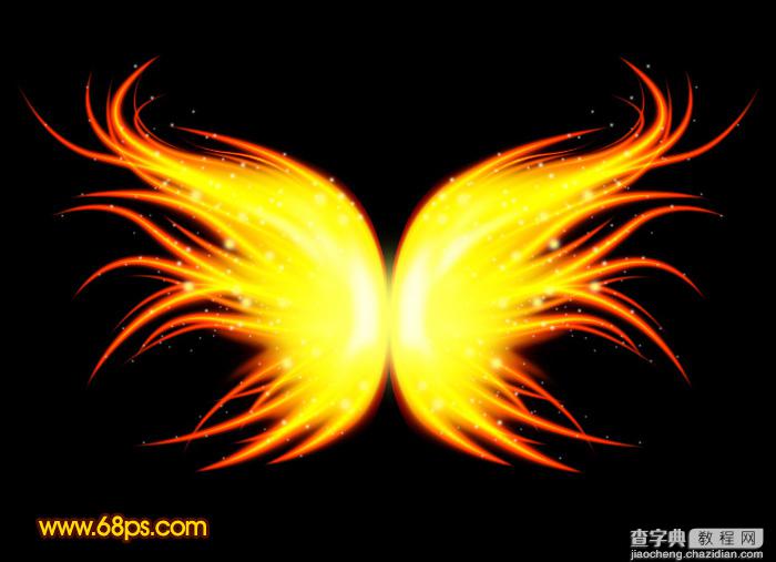 Photoshop将给美女图片打造出绚丽梦幻的火焰光束翅膀效果2
