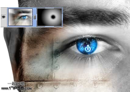 Photoshop打造发光的蓝色数码眼睛15