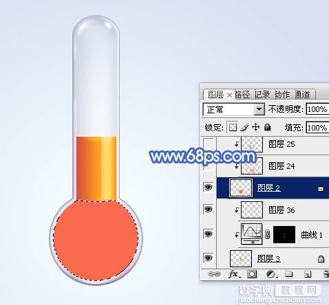 Photoshop设计制作出一个精致的玻璃温度计图标24
