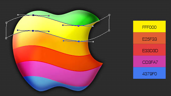 Photosho打造简单的彩色条纹苹果8