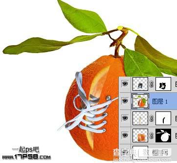 photoshop合成制作为桔子系鞋带的技巧10