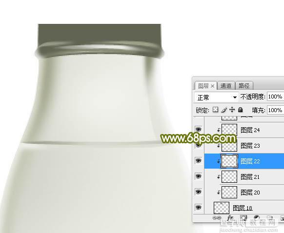 Photoshop制作一个逼真精致的牛奶瓶子25