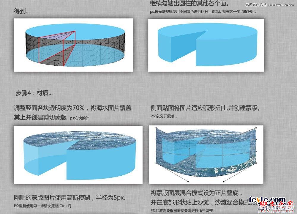 photoshop使用自带的3D工具制作一块立体海洋6