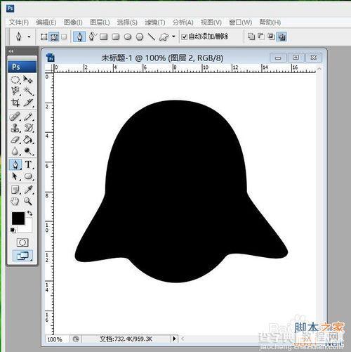 如何画qq企鹅?ps路径工具绘制qq企鹅方法5