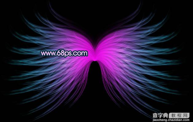 Photoshop将打造出非常奇幻的淡紫色光丝翅膀效果20