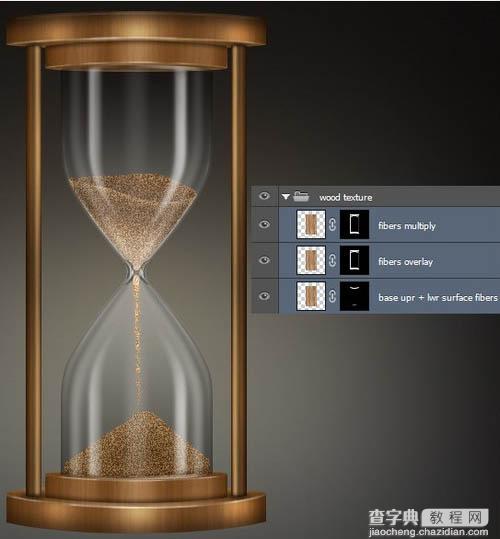 Photoshop设计制作细腻逼真的古铜色沙漏83