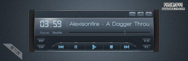 Photoshop 超酷的金属质感播放器33
