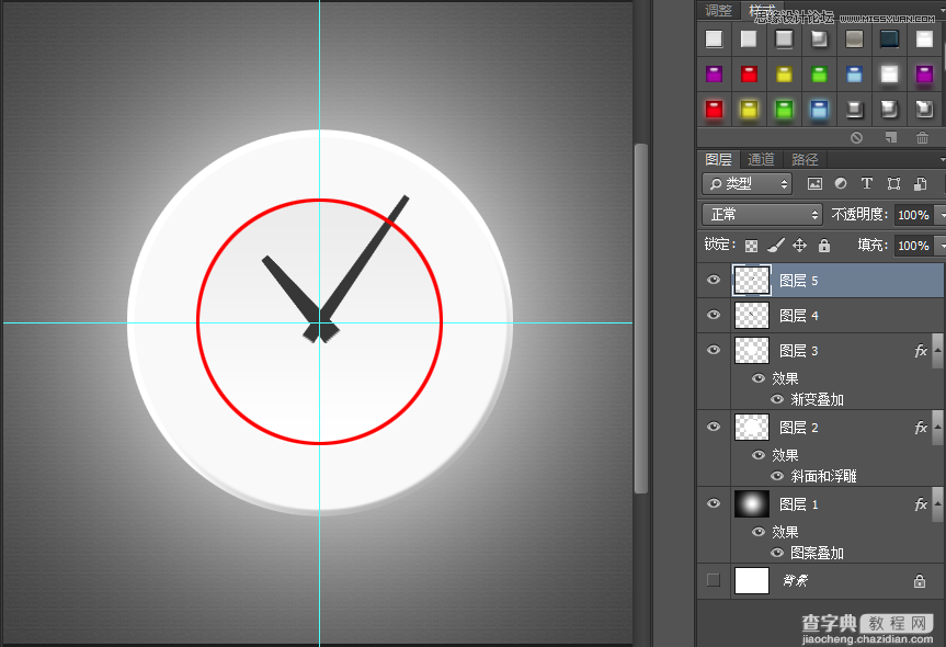Photoshop绘制盘子形状的时钟效果8