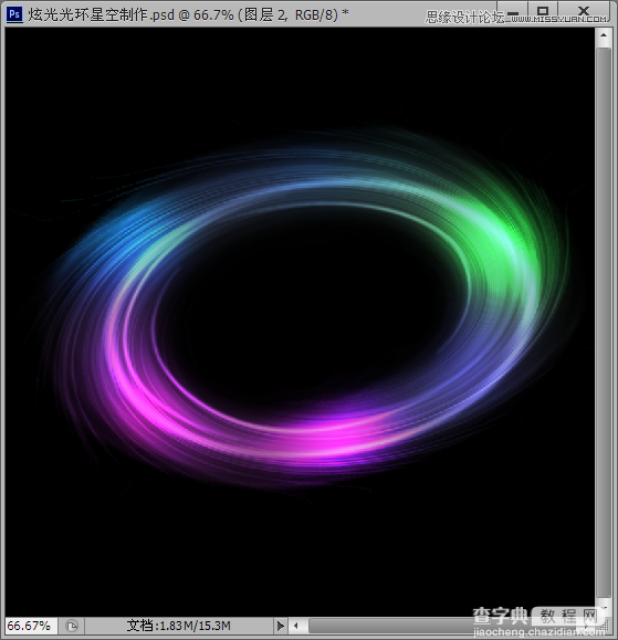 Photoshop滤镜制作绚丽抽象的光环星空特效19