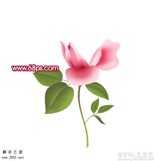 Photoshop 一朵粉红色的卡通玫瑰花19