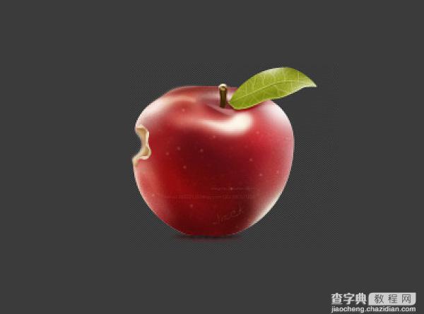Photoshop绘制出有缺口的红色苹果图标1