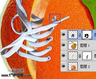 photoshop合成制作为桔子系鞋带的技巧8