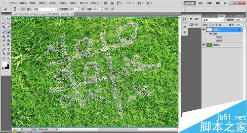 ps制作一张草坪上写字的效果图7