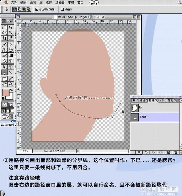 PhotoShop 鼠绘带面具的银发美女过程4