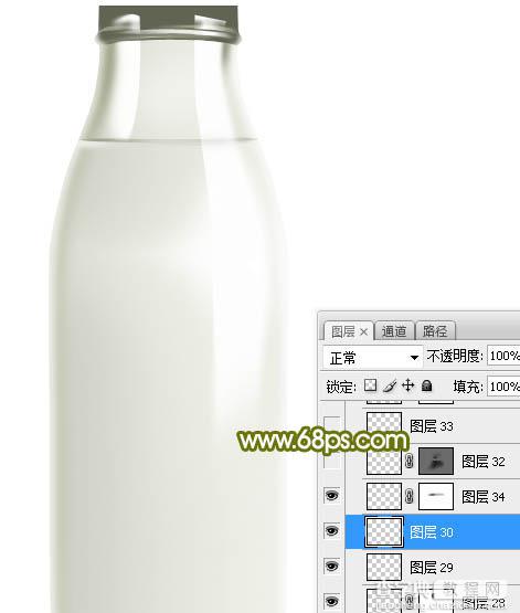 Photoshop制作一个逼真精致的牛奶瓶子29
