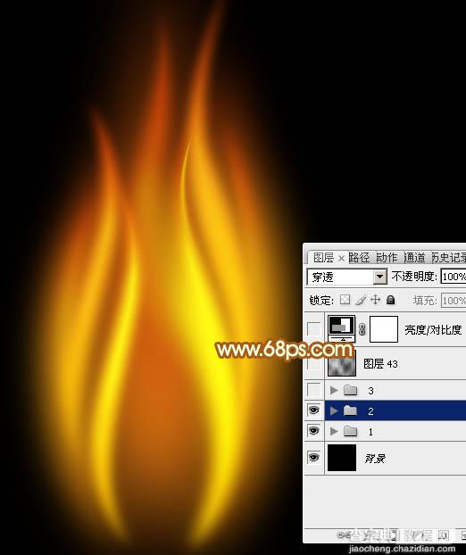 Photoshop制作层次感很强逼真的一团小火焰3