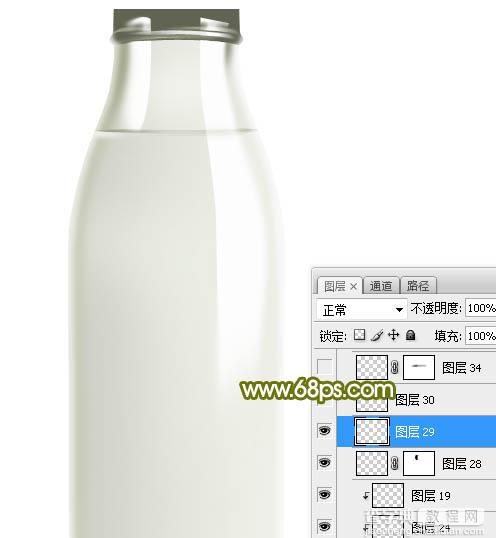 Photoshop制作一个逼真精致的牛奶瓶子28