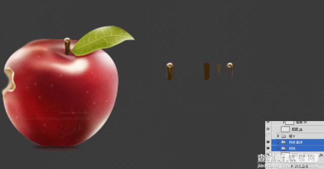Photoshop绘制出有缺口的红色苹果图标12