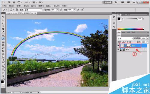 用PS给照片添加一道美丽的彩虹11