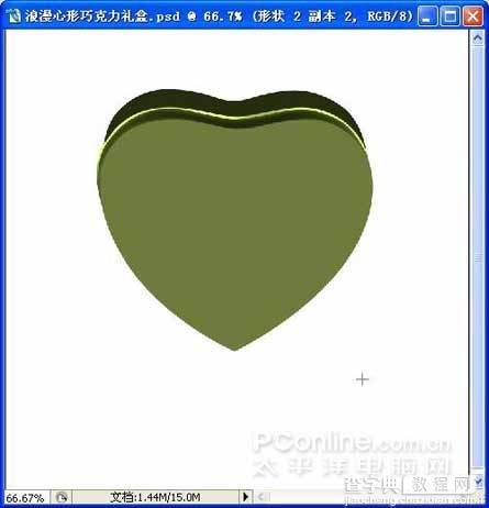 Photoshop绘制精致墨绿色的金属质感心形礼盒8