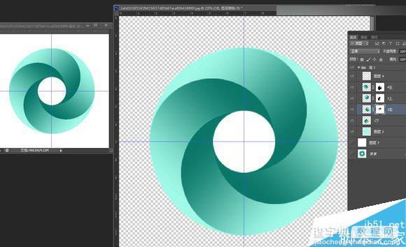 Photoshop制作三维立体风格的绿色圆形旋涡图形图标14