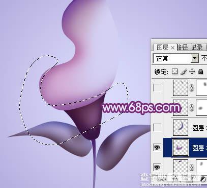 Photoshop设计制作出漂亮的紫色3D马蹄莲花朵27