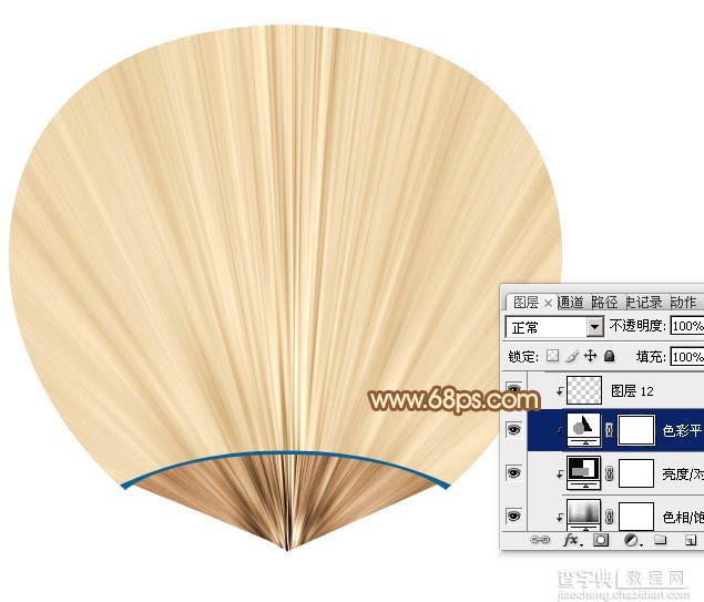 Photoshop制作一把逼真精致的棕扇29