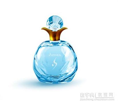 photoshop制作出精致的海蓝色玻璃香水瓶1