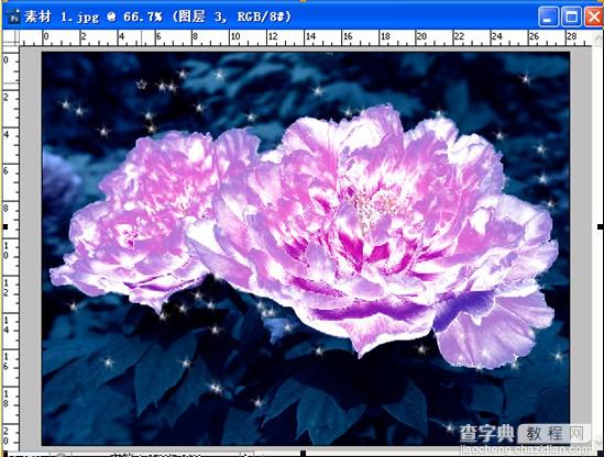 photoshop制作水晶牡丹教程5