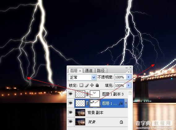 photoshop利用描边路径工具制作出逼真的闪电效果17