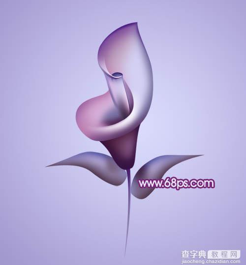 Photoshop设计制作出漂亮的紫色3D马蹄莲花朵36