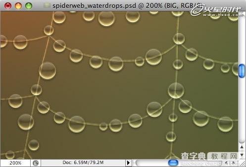 Photoshop打造挂满露珠的蜘蛛网15