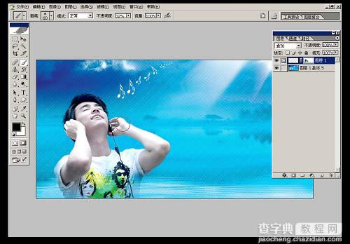 Photoshop 漂亮的蓝色音乐海报24