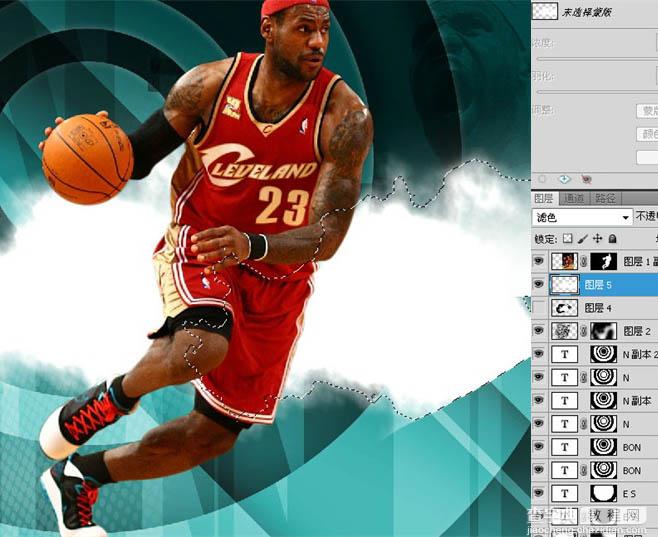 Photoshop制作精彩的篮球球星海报实例教程42