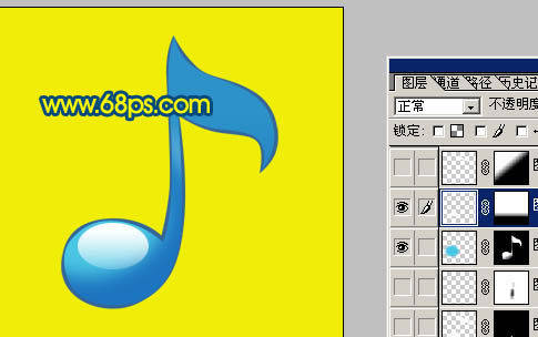 Photoshop 一个漂亮的水晶音符图标9