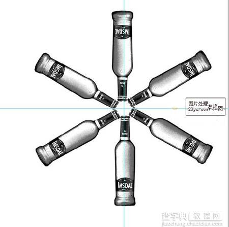 photoshop 利用酒瓶制作创意的雪花图案11