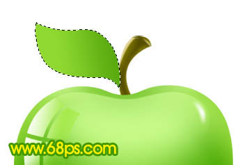 ps 绘制一个简单的绿色晶莹剔透的水晶苹果图标27