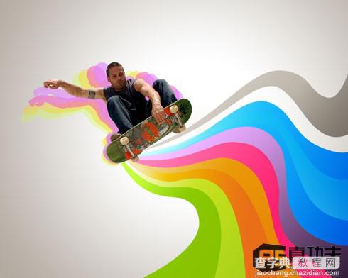 Photoshop 绚丽动感的滑板运动海报45