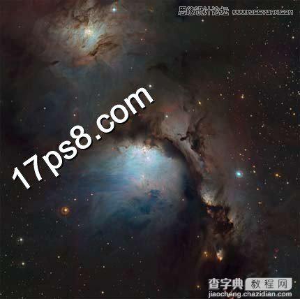 Photoshop设计制作紫色星球陨石围绕地球飞行壁纸2