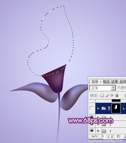 Photoshop设计制作出漂亮的紫色3D马蹄莲花朵22
