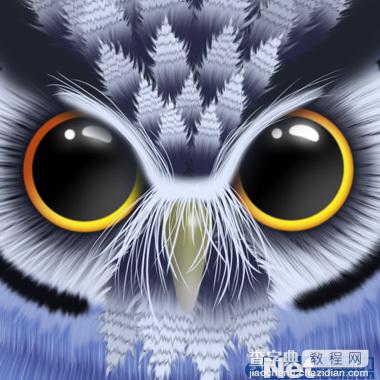 photoshop设计制作可爱的蓝色卡通猫头鹰43