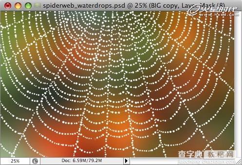Photoshop打造挂满露珠的蜘蛛网14