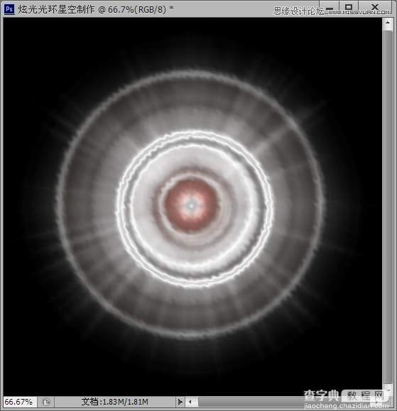 Photoshop滤镜制作绚丽抽象的光环星空特效9