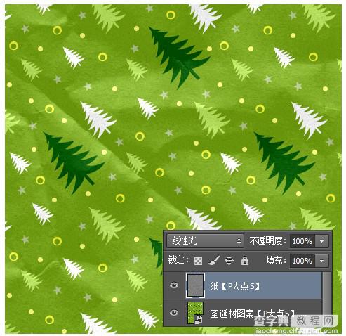 PS位移滤镜制作一张褶皱效果的圣诞树图案纸张21
