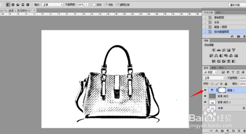 用PS把包包图制作成素描图片效果10