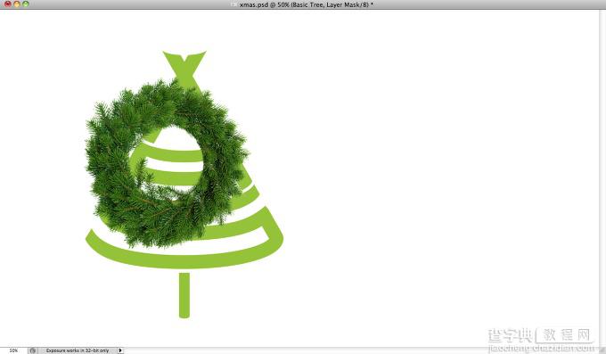 Photoshop(PS)结合Illustrator设计制作简单漂亮的圣诞节圣诞树图实例教程6