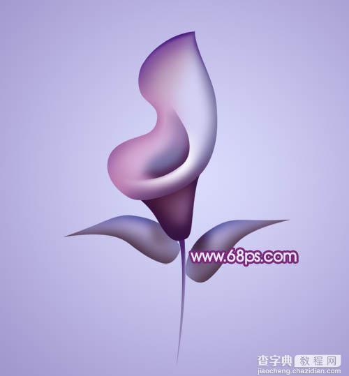 Photoshop设计制作出漂亮的紫色3D马蹄莲花朵32