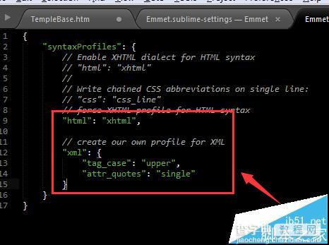 sublime text3怎么设置Emmet输入标签自动闭合?5
