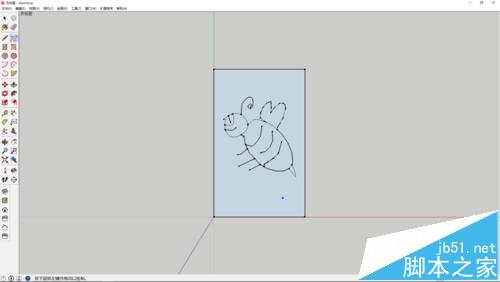 sketchup手绘线绘制不规则图形怎么建模?4