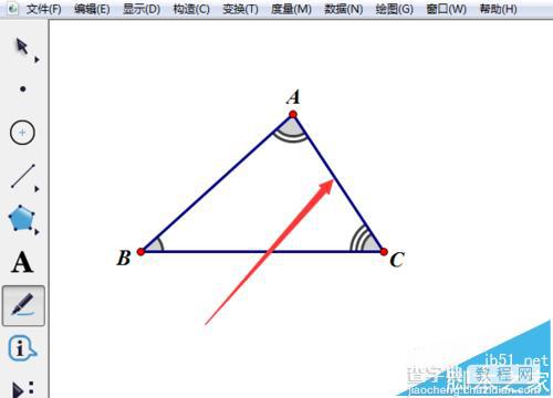 几何画板怎么用线段标记三角形的边和角?7